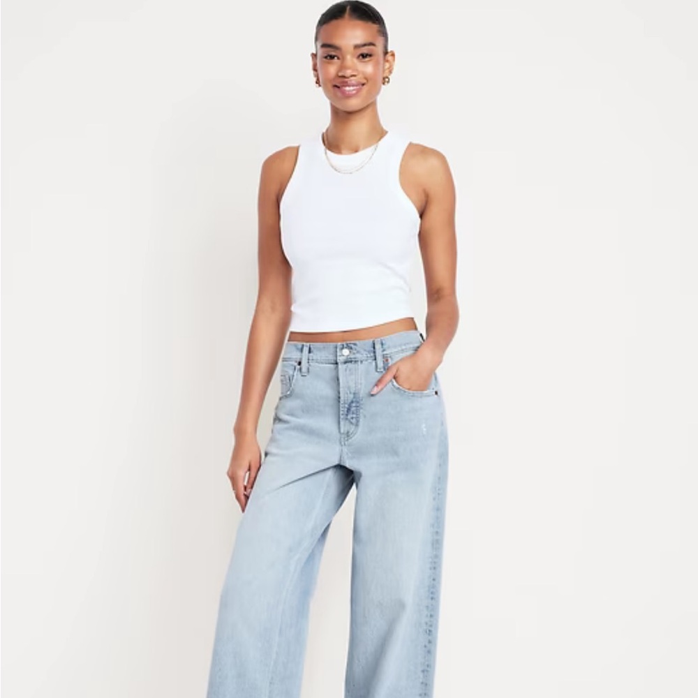Old navy mid-rise slouchy wide legs jeans